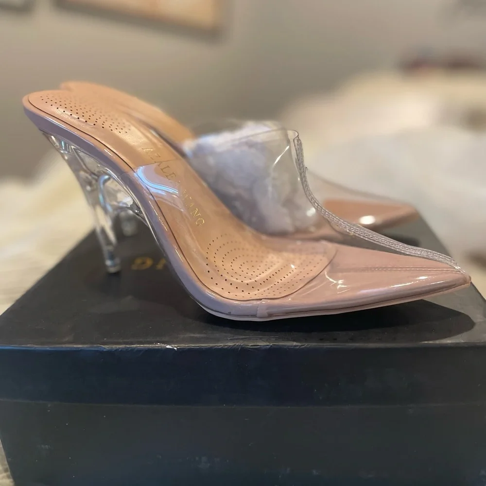 Azalea wang take it slower wedge mule in nude- 7 - Picture 8 of 11